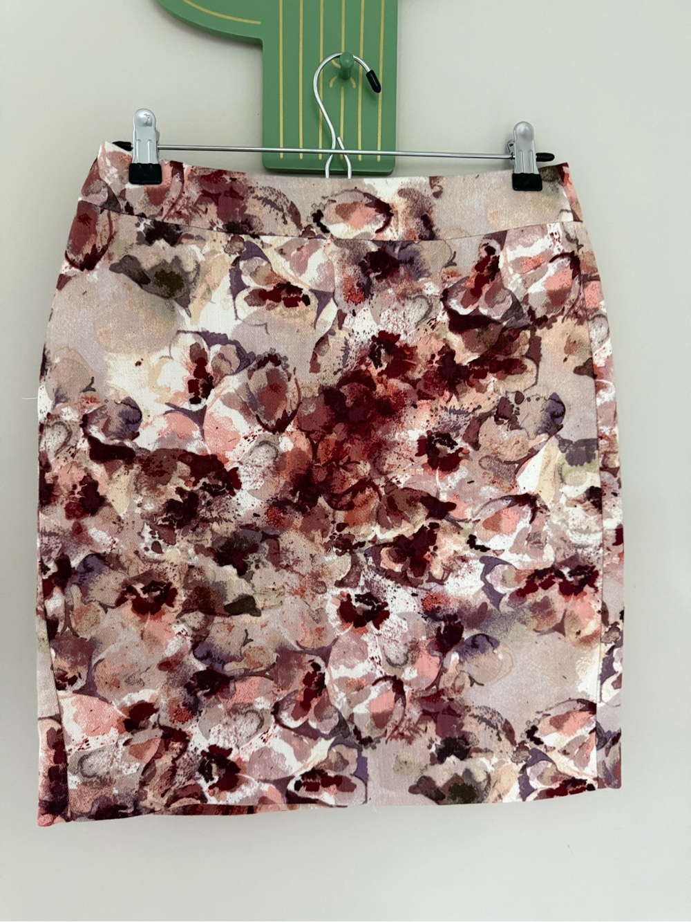 Ann Taylor Floral Pencil Skirt in Blush, Wine and Mauve